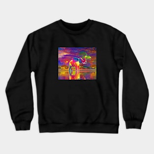 Elephant on the Water 2 Crewneck Sweatshirt